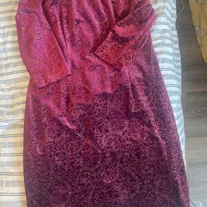 Flattering Magenta Sparkly Dress